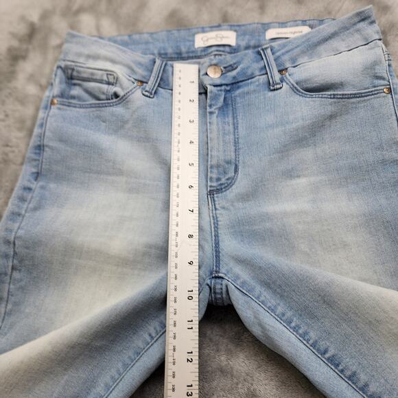 Jessica Simpson Jeans Womens 28 Blue Light Wash Uptown High Rise Raw Hem Stretch - Picture 10 of 13